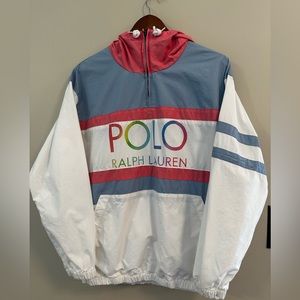 POLO Ralph Lauren pastel color block pullover windbreaker jacket